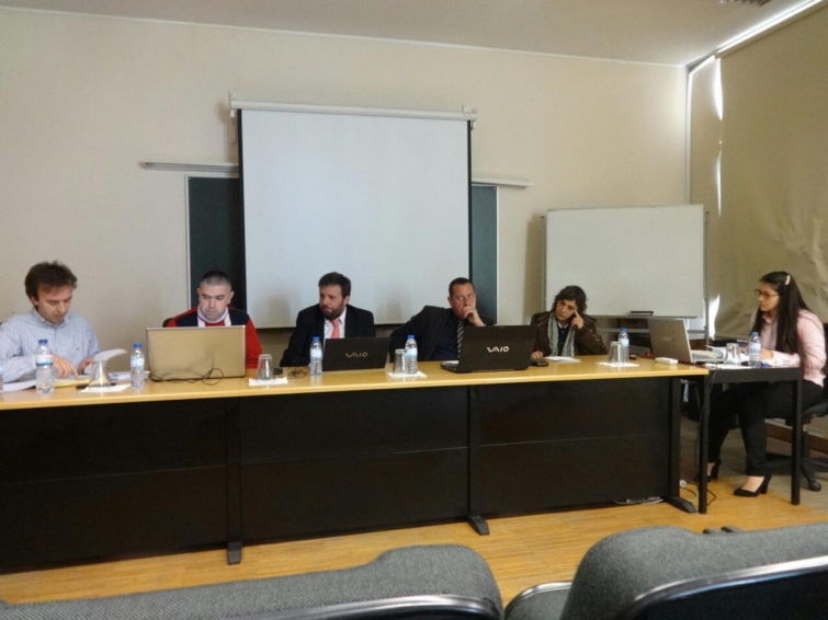 Helen during her thesis defence 